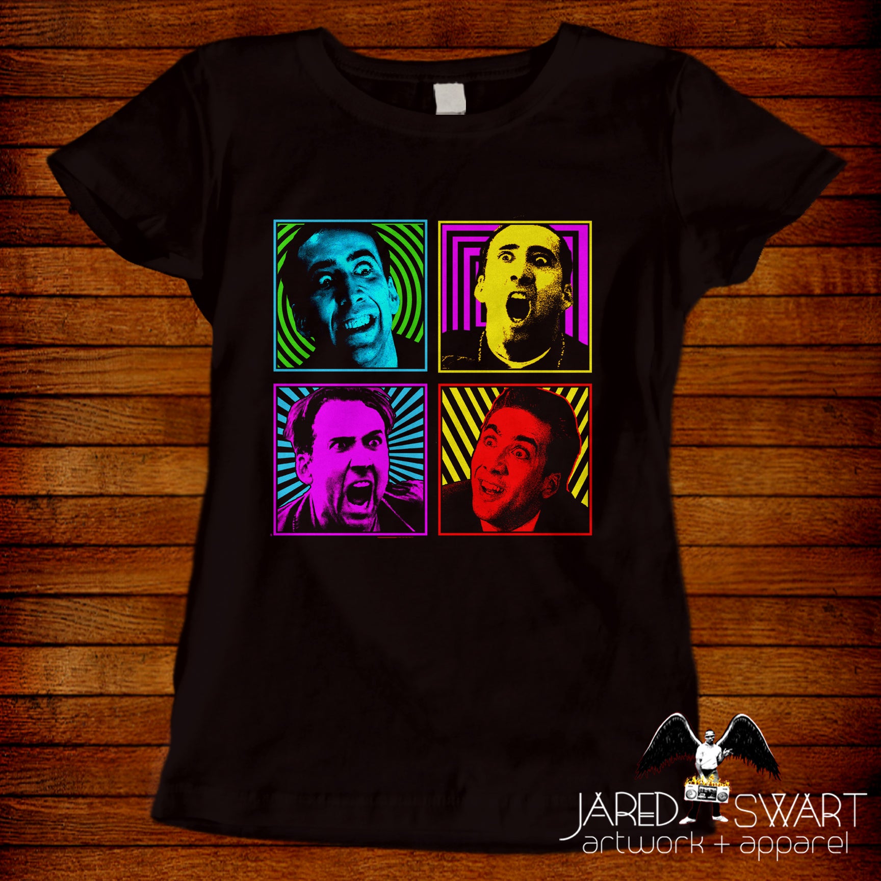 Nic Cage crazy faces pop-art t-shirt