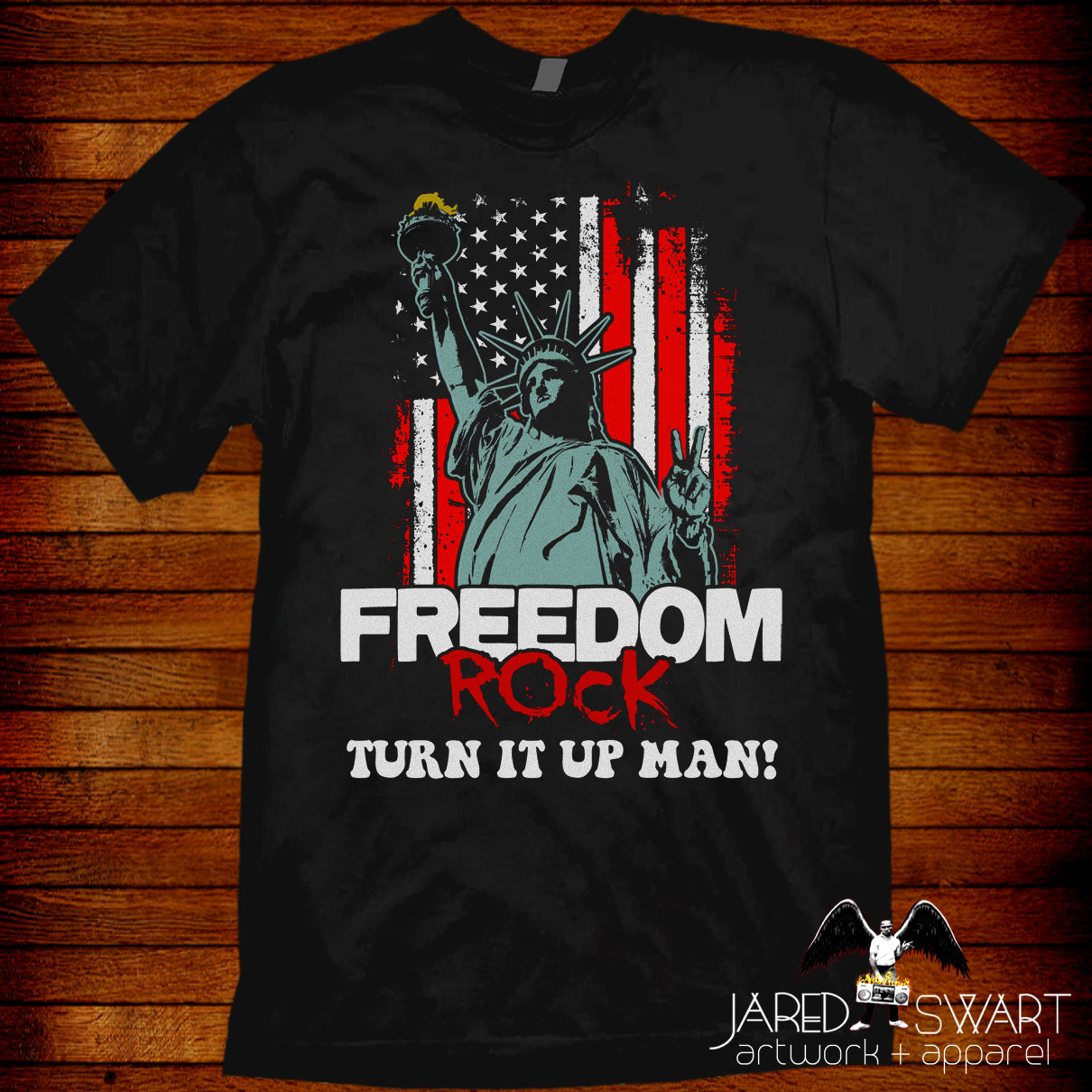 kradse Skov Sund mad Retro T-shirt Freedom Rock – JaredSwart.com