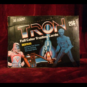 1982 Vintage Box of Tron Trading Cards/Sealed Wax Packs/Display Box